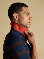 Joules Woody Brown/Navy Cotton Pique Polo Shirt - Image 5 of 8