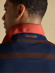 Joules Woody Brown/Navy Cotton Pique Polo Shirt - Image 7 of 8