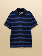 Joules Woody Blue/Navy Cotton Pique Polo Shirt - Image 1 of 6