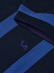 Joules Woody Blue/Navy Cotton Pique Polo Shirt - Image 3 of 6