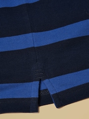 Joules Woody Blue/Navy Cotton Pique Polo Shirt - Image 6 of 6
