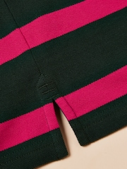 Joules Woody Green/Pink Cotton Pique Polo Shirt - Image 6 of 6
