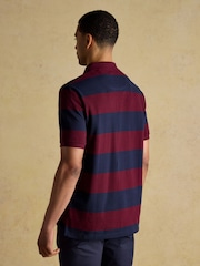 Joules Woody Navy/Burgundy Cotton Pique Polo Shirt - Image 2 of 8