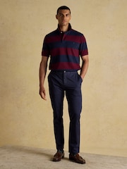 Joules Woody Navy/Burgundy Cotton Pique Polo Shirt - Image 3 of 8