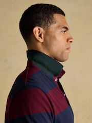 Joules Woody Navy/Burgundy Cotton Pique Polo Shirt - Image 5 of 8