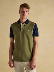 Joules Woody Blue/Green Cotton Pique Polo Shirt - Image 1 of 8