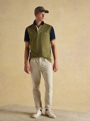 Joules Woody Blue/Green Cotton Pique Polo Shirt - Image 4 of 8