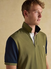 Joules Woody Blue/Green Cotton Pique Polo Shirt - Image 5 of 8