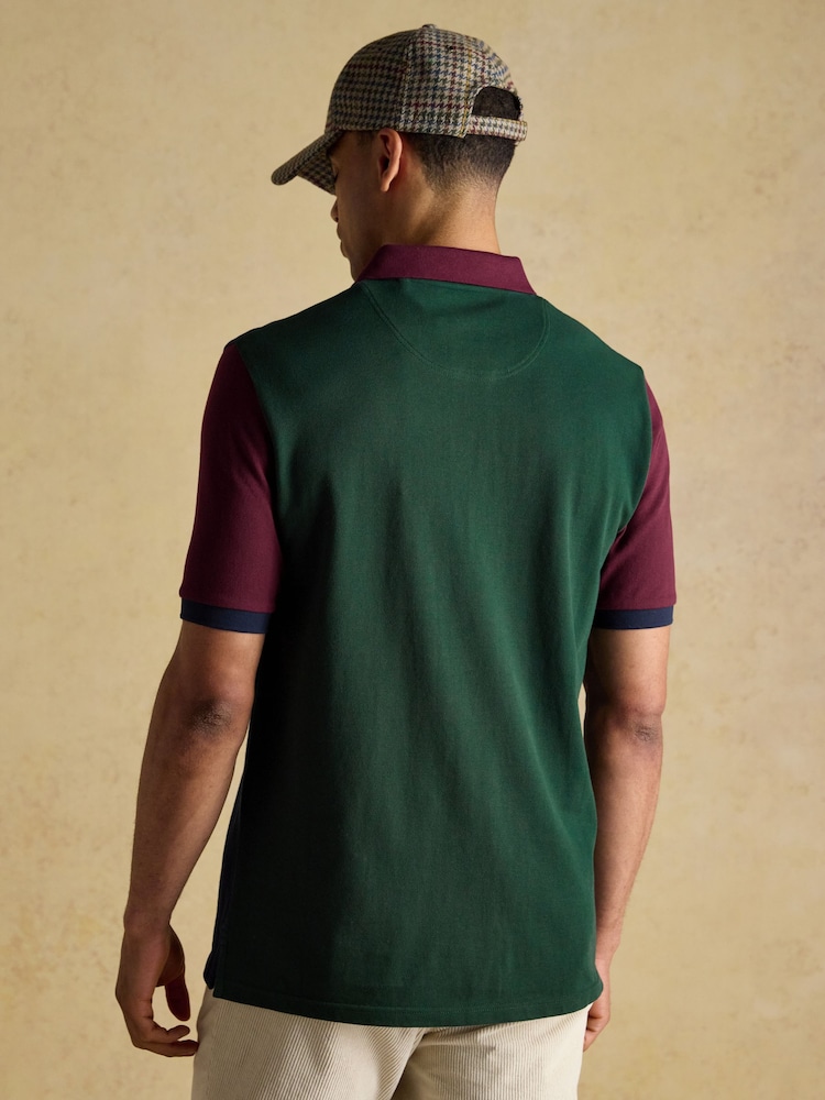 Joules Woody Green/Navy Cotton Pique Polo Shirt - Image 1 of 8 Joules Woody Green/Navy Cotton Pique Polo Shirt - Image 1 of 8