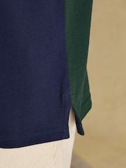 Joules Woody Green/Navy Cotton Pique Polo Shirt - Image 6 of 8