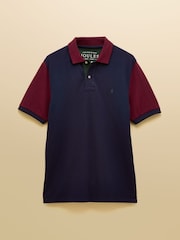 Joules Woody Green/Navy Cotton Pique Polo Shirt - Image 8 of 8