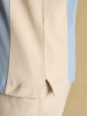 Embellished Blue/Ecru Classic Fit Cotton Polo Shirt - Image 7 of 8