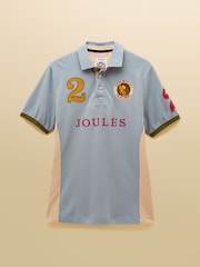 Embellished Blue/Ecru Classic Fit Cotton Polo Shirt - Image 8 of 8