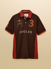 Embellished Brown/Orange Classic Fit Cotton Polo Shirt - Image 10 of 10