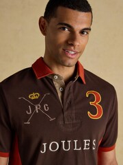 Embellished Brown/Orange Classic Fit Cotton Polo Shirt - Image 3 of 10