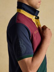 Harlequin Green/Navy Classic Fit Cotton Polo Shirt - Image 6 of 8