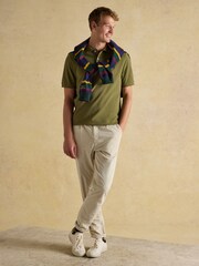 Joules Woody Polo Shirts Lilac/Khaki/Blue & Brown Stripe 3 Pack - Image 6 of 10
