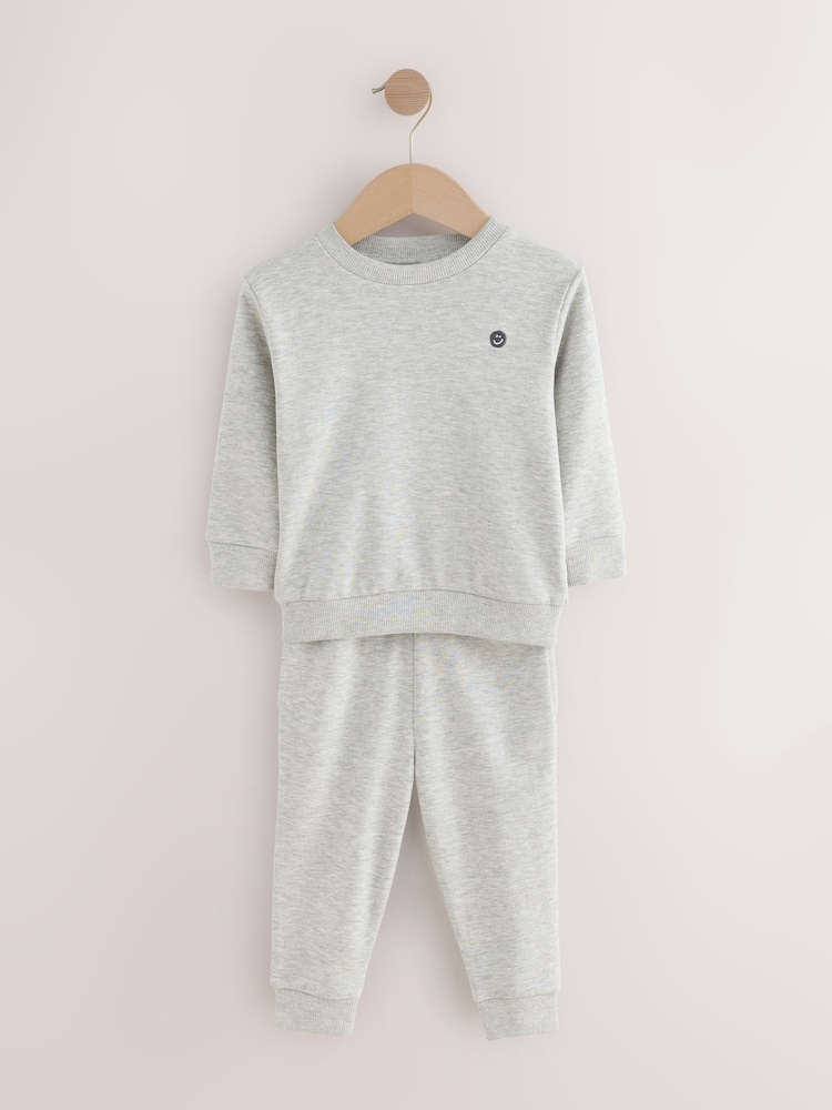 Grey Marl Jersey Sweatshirt And Joggers Set (3mths-7yrs) - Image 1 of 1