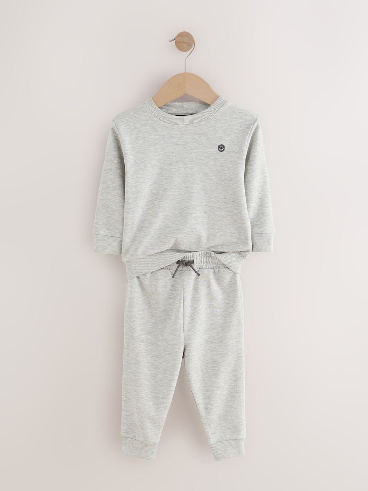 Grey Marl - Conjunto de camisola e joggers em jérsei (3meses a7anos) - Imagem 2 de 5