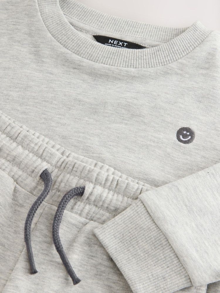 Grey Marl - Conjunto de camisola e joggers em jérsei (3meses a7anos) - Imagem 5 de 5