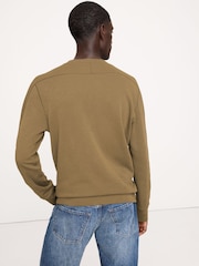 Banana Republic Green Slub Double-Knit Henley Long Sleeve T-Shirt - Image 2 of 4