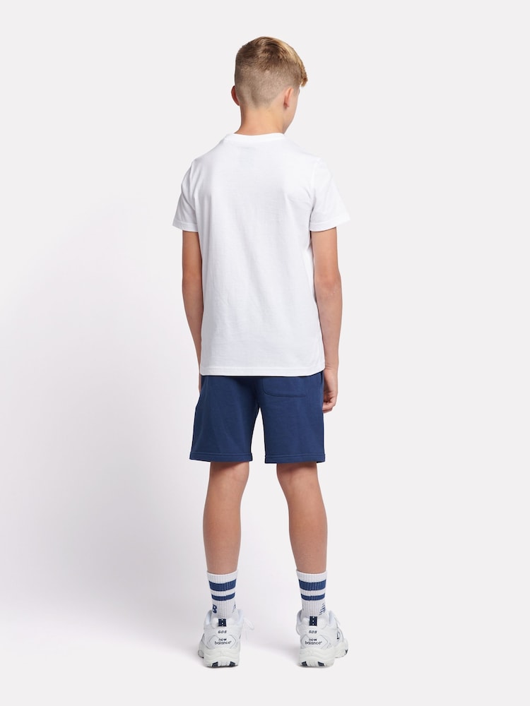 New Balance White Kids Stacked Logo T-Shirt and Shorts Set - Image 3 of 11