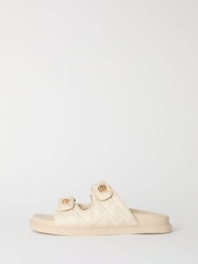 Lipsy Cream Chunky Footbed Quilted Flatform Faux Leather Sandals - Image 5 of 5