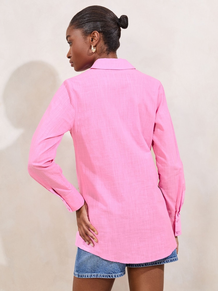 Lipsy Pink Button Through Shirt - Image 4 of 4 Lipsy Pink Button Through Shirt - Image 4 of 4
