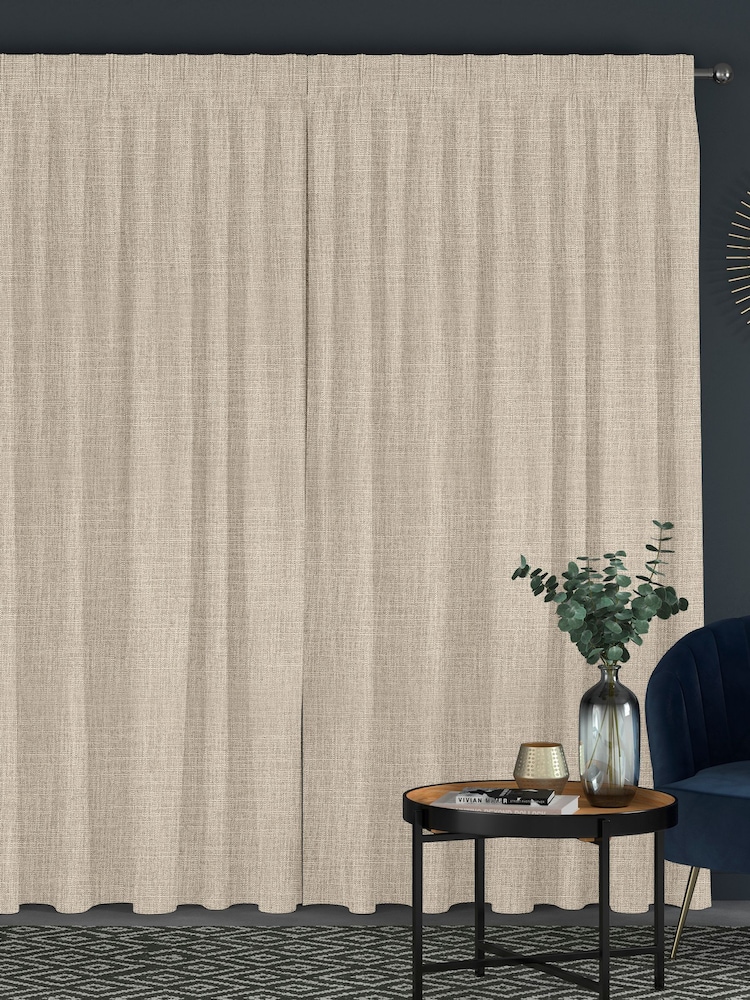 Linen Natural Viam Made to Measure Curtains - Image 2 of 9