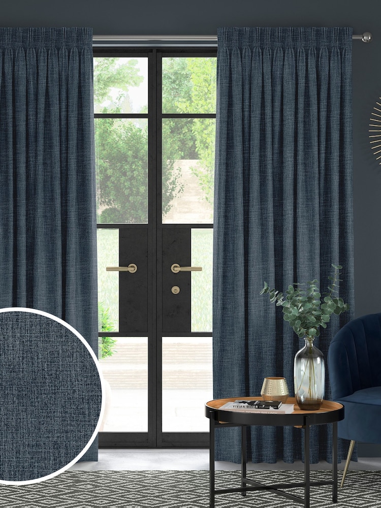 Ink Blue Viam Made to Measure Curtains - Image 1 of 9