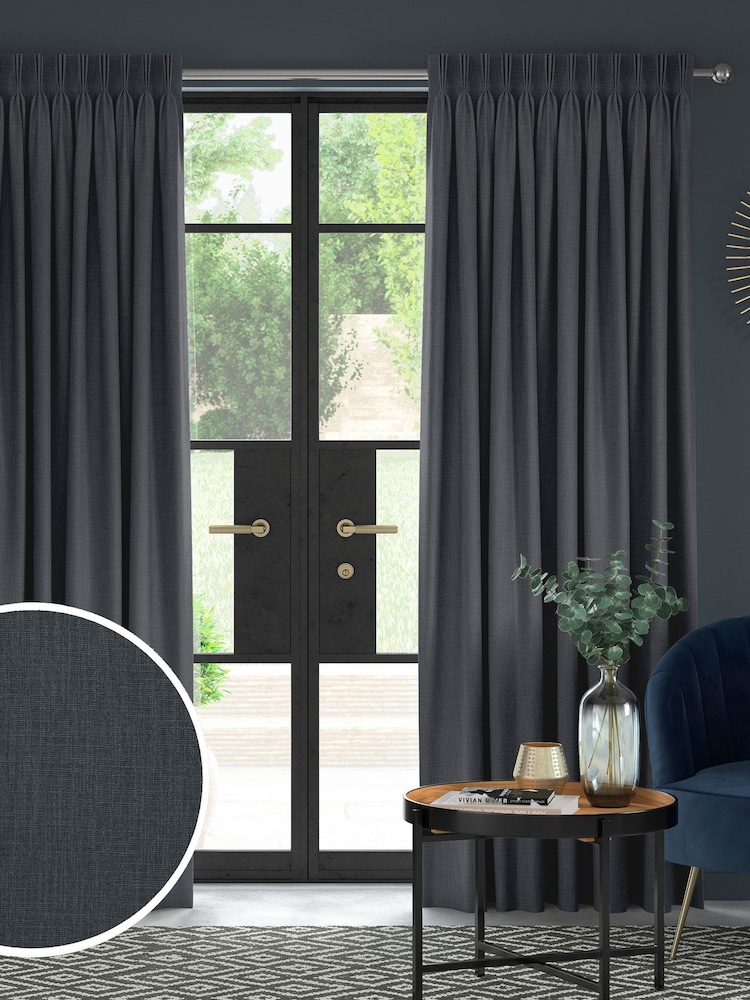 Black Charcoal Viam Made to Measure Curtains - Image 1 of 9