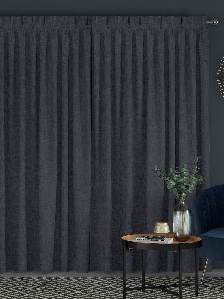 Black Charcoal Viam Made to Measure Curtains - Image 2 of 9