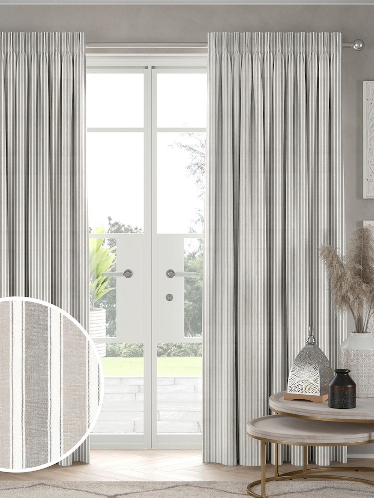 Pebble Grey Dendi Made to Measure Curtains - Image 1 of 9