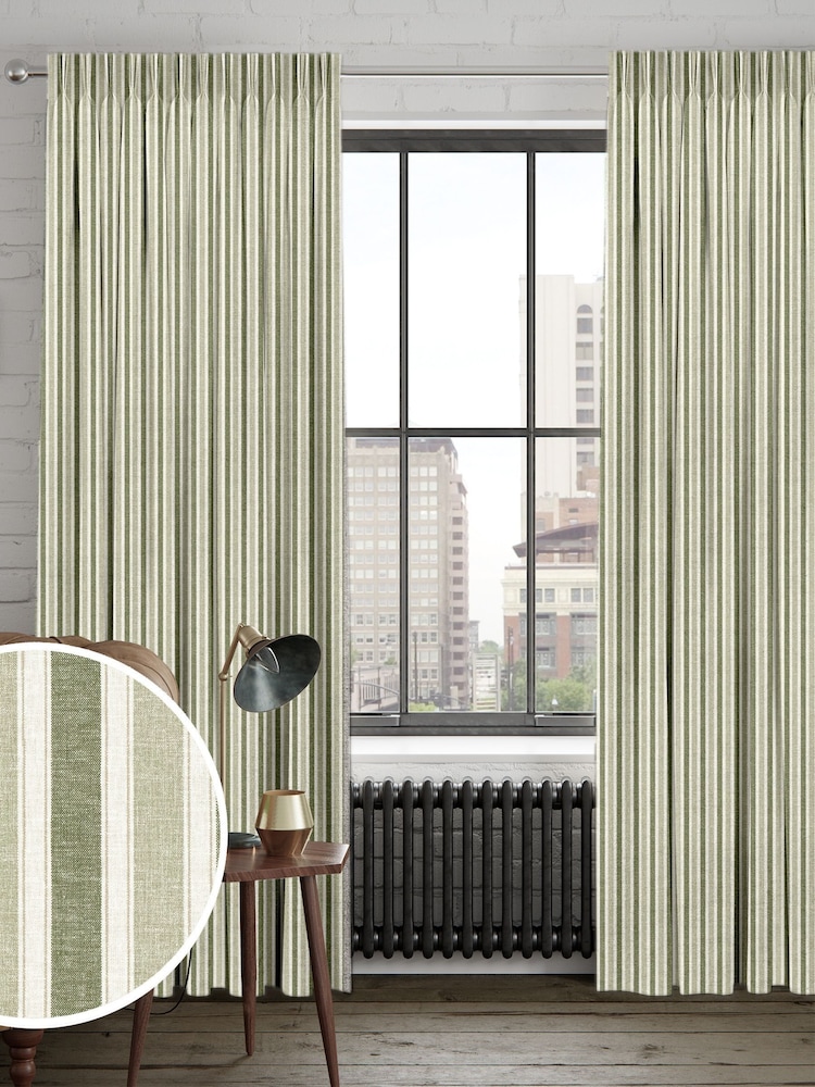 Sage Green Dendi Made to Measure Curtains - Image 1 of 9
