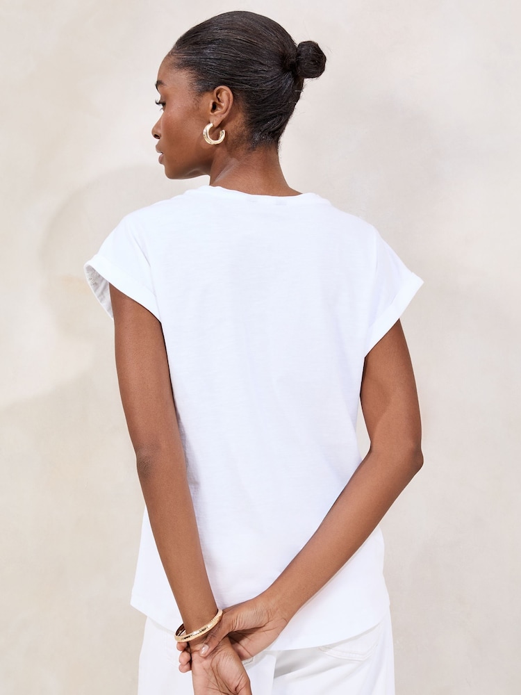 Lipsy White Embroidered Floral T-Shirt - Image 4 of 4 Lipsy White Embroidered Floral T-Shirt - Image 4 of 4