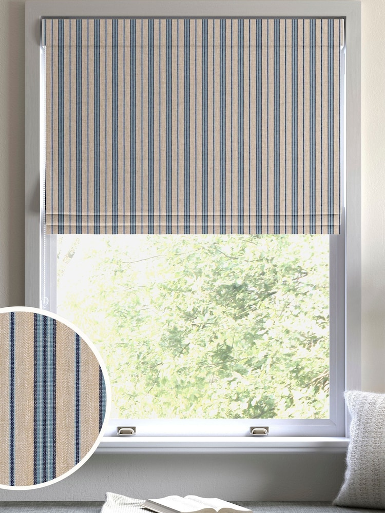 Denim Blue Multa Made to Measure Roman Blind - Image 1 of 6
