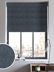 Ink Blue Viam Made to Measure Roman Blind - Image 1 of 6