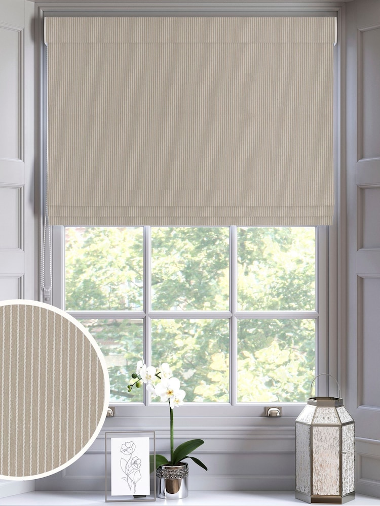 Fawn Natural Coil Made to Measure Roman Blind - Image 1 of 6