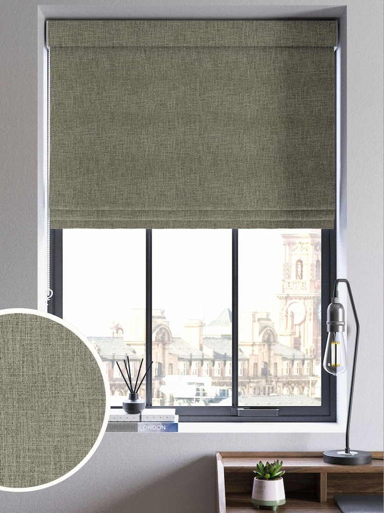 Olive Green Viam Made to Measure Roman Blind - Image 1 of 6