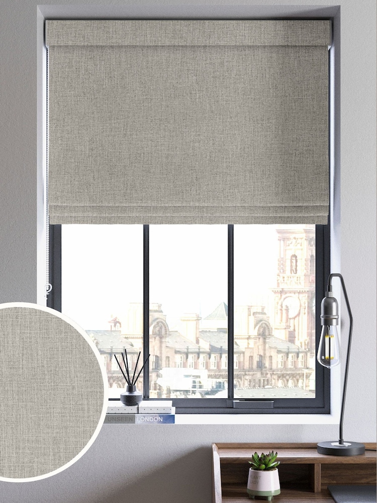 Dove Grey Viam Made to Measure Roman Blind - Image 1 of 6