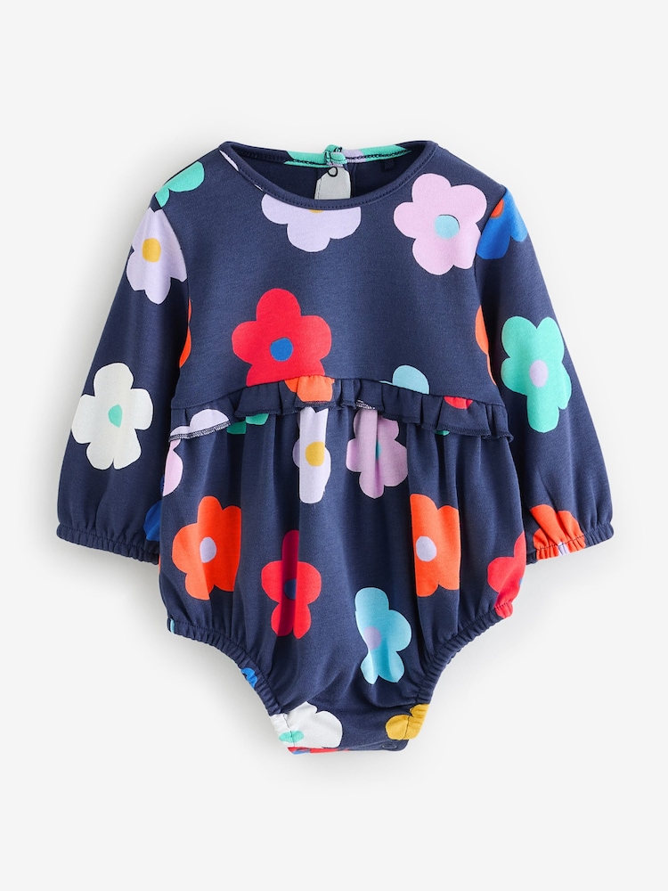 Multi 100% Cotton Flower Rompersuit Sleepsuit Set - Image 1 of 1