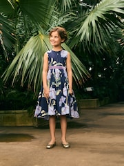 Navy Blue Floral Kew Collection Prom Dress (3-12yrs) - Image 1 of 8