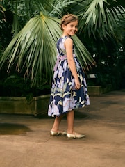 Navy Blue Floral Kew Collection Prom Dress (3-12yrs) - Image 3 of 8