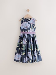 Navy Blue Floral Kew Collection Prom Dress (3-12yrs) - Image 5 of 8