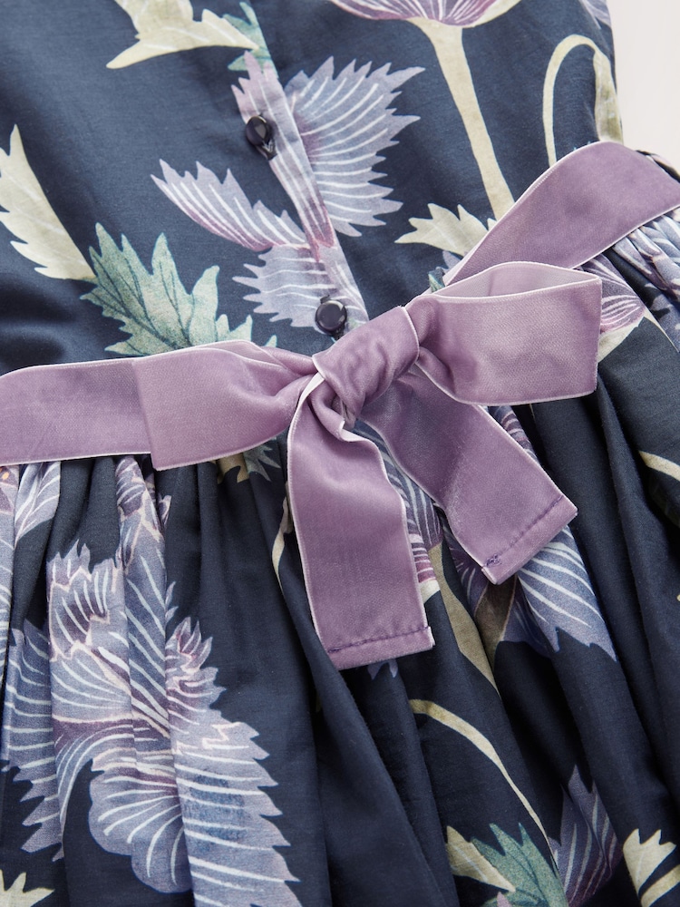 Navy Blue Floral Kew Collection Prom Dress (3-12yrs) - Image 8 of 8