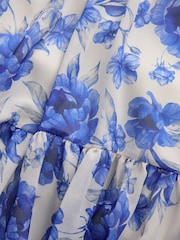 Blue Floral Long Sleeve Chiffon Dress (3-16yrs) - Image 7 of 7