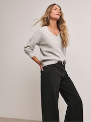 Anthology By JD Williams Grey Gifting V-Neck Jumper - Image 1 of 4