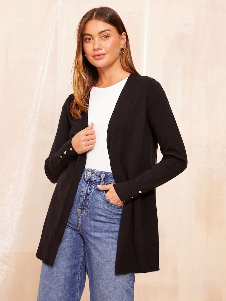 Friends Like These Black Edge To Edge Cardigan - Image 1 of 4