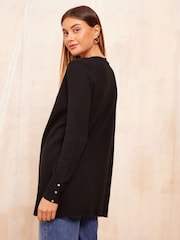 Friends Like These Black Edge To Edge Cardigan - Image 4 of 4