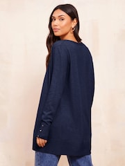 Friends Like These Navy Edge To Edge Cardigan - Image 4 of 4